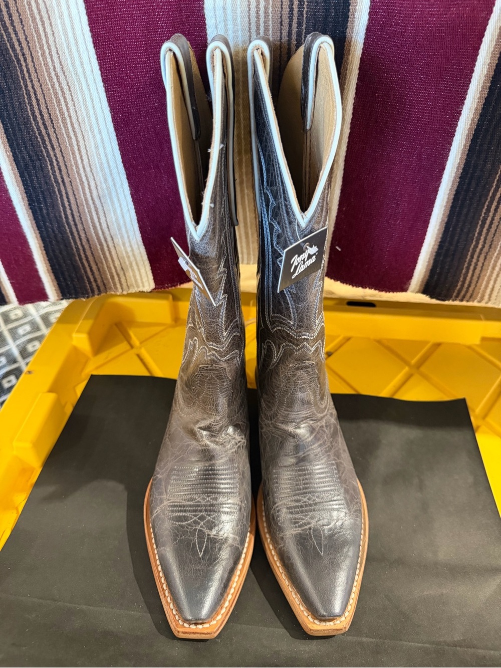 Tony Lama VAL 12" DERBY Graphite Cowboy boots